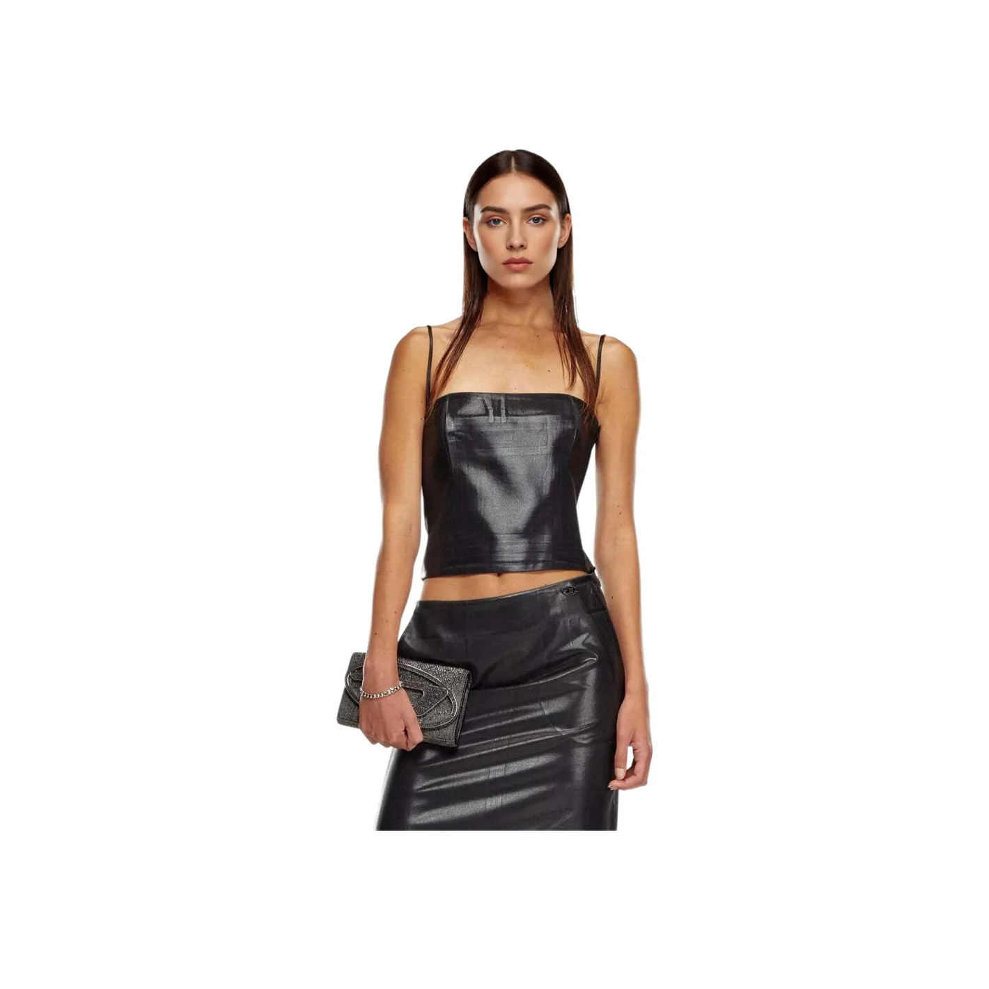 DIESEL Camisoles Women's Black Gray Color