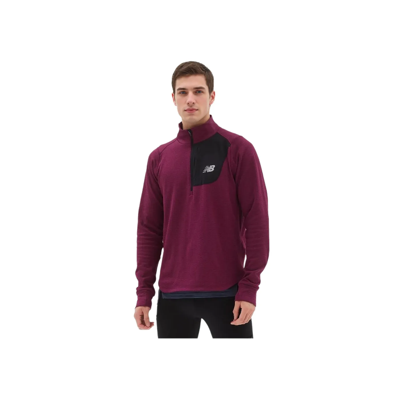 New Balance Heat Grid NB Heat Grid Half Zip Sweatshirt Men's Deep Ash Photinia