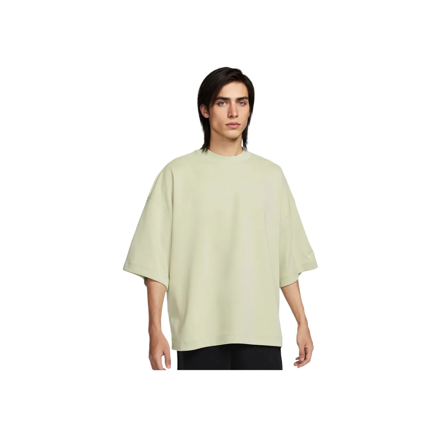 Nike Sportswear Tech Fleece T Shirts Men Light Olive Green Gray/Light Olive Green Gray
