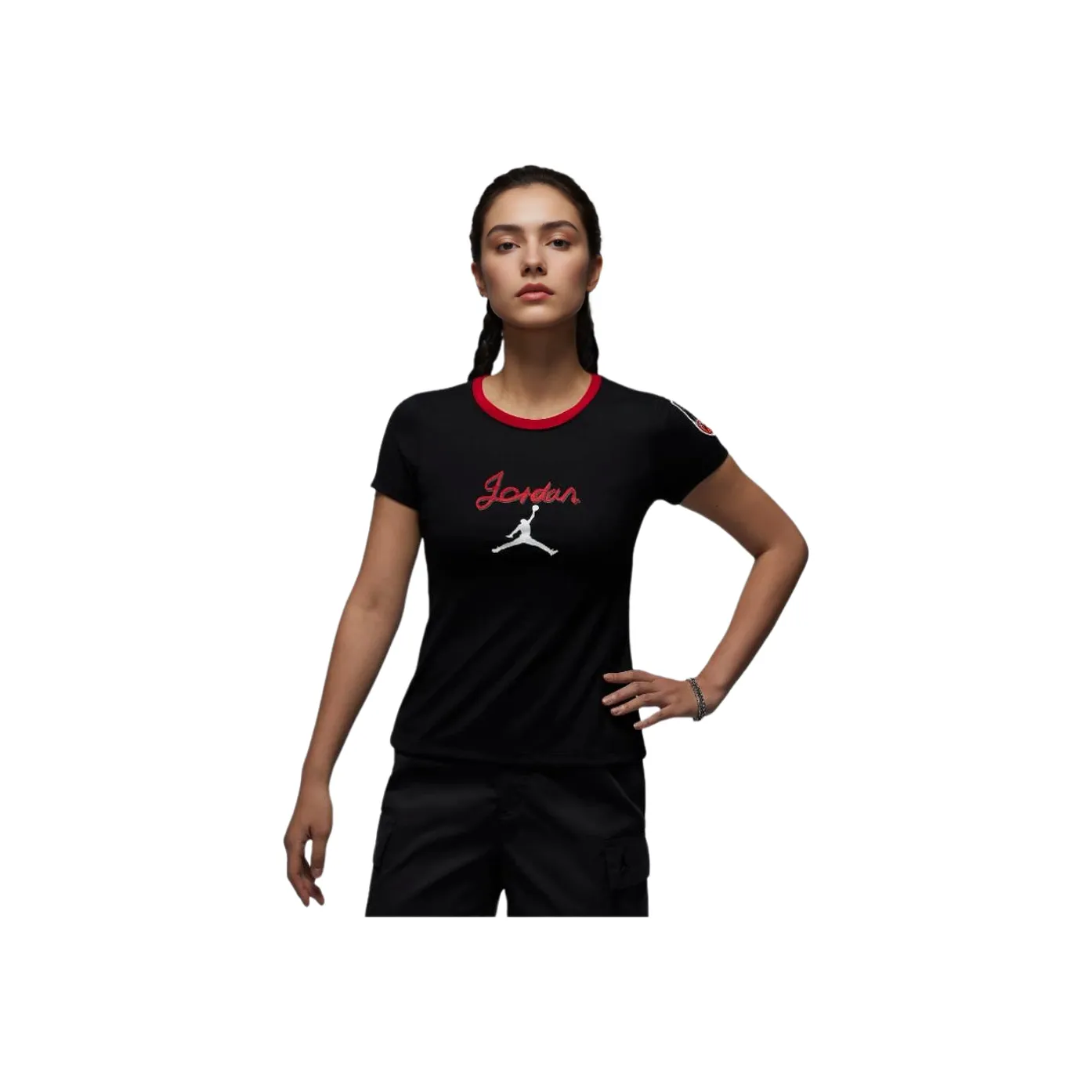 JORDAN Черные Женские T-рубашки