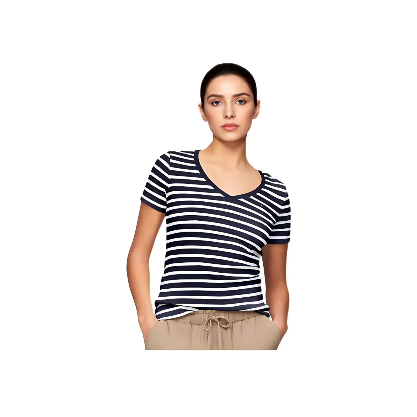 Tommy Hilfiger T-рубашка женская темно-синий и белый полосы