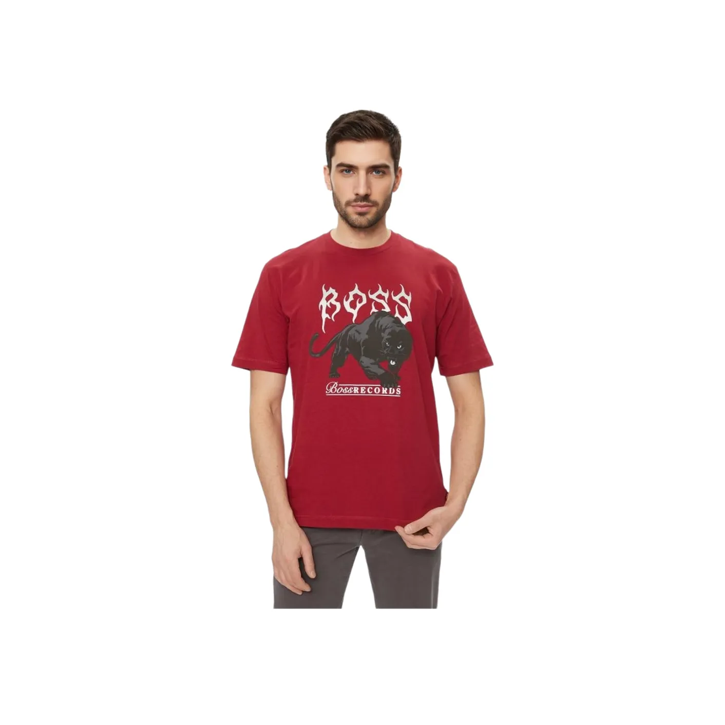 Hugo Boss Red Men's T-Shirts Hugo Boss Красные Мужские Футболки