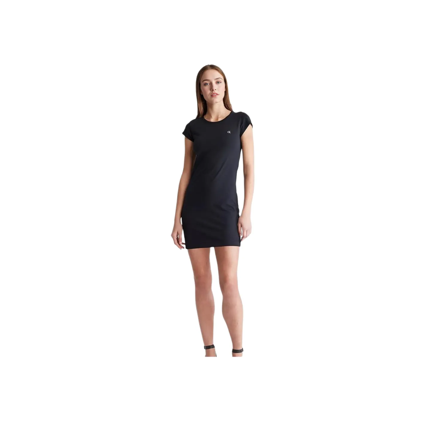 CALVIN KLEIN Короткий рукав Платье Женское Черное
