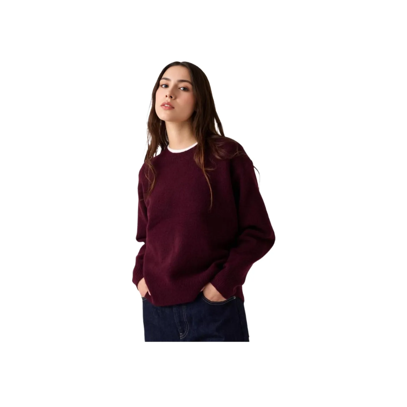 UNIQLO Свитер Женский Бордовый