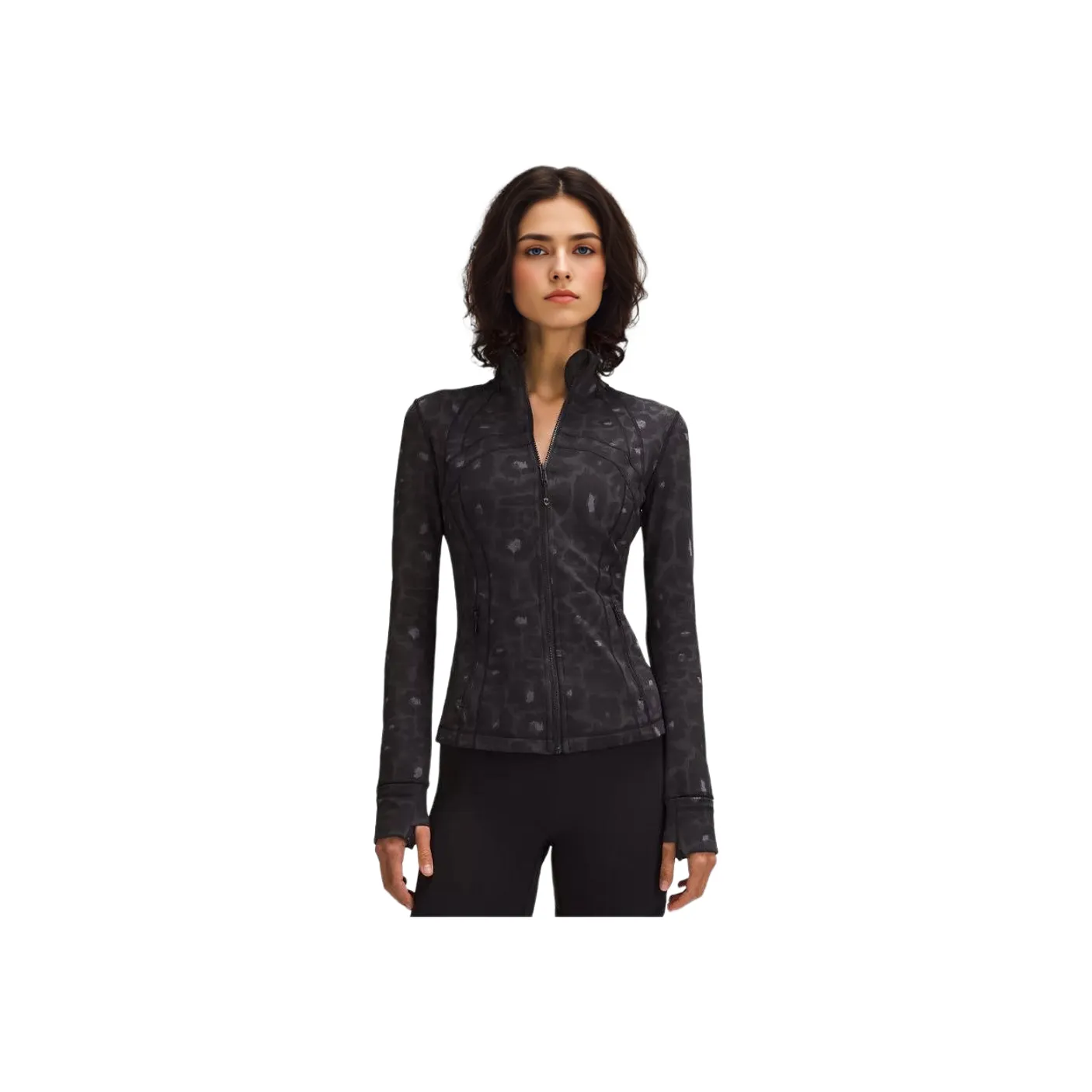 Lululemon Define Yoga Jackets Women's Leopard Print Black