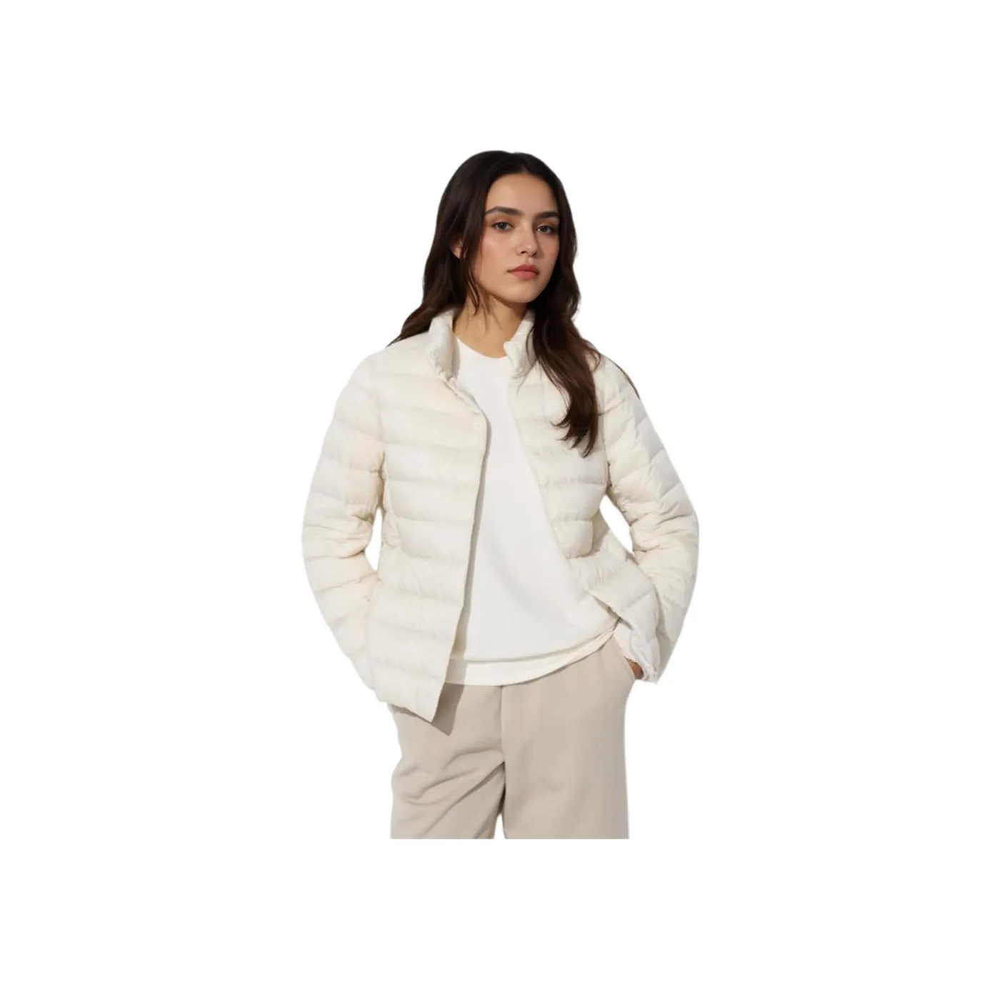 UNIQLO Пуховик Женский Айвори