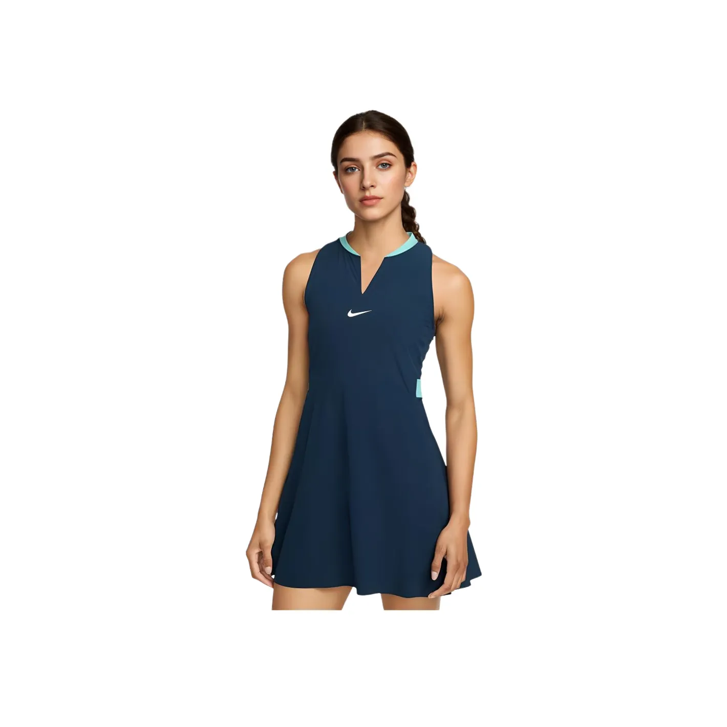 Nike Dri FIT Advantage Tennis Dress Sleeveless Dress Women's Marine Blue