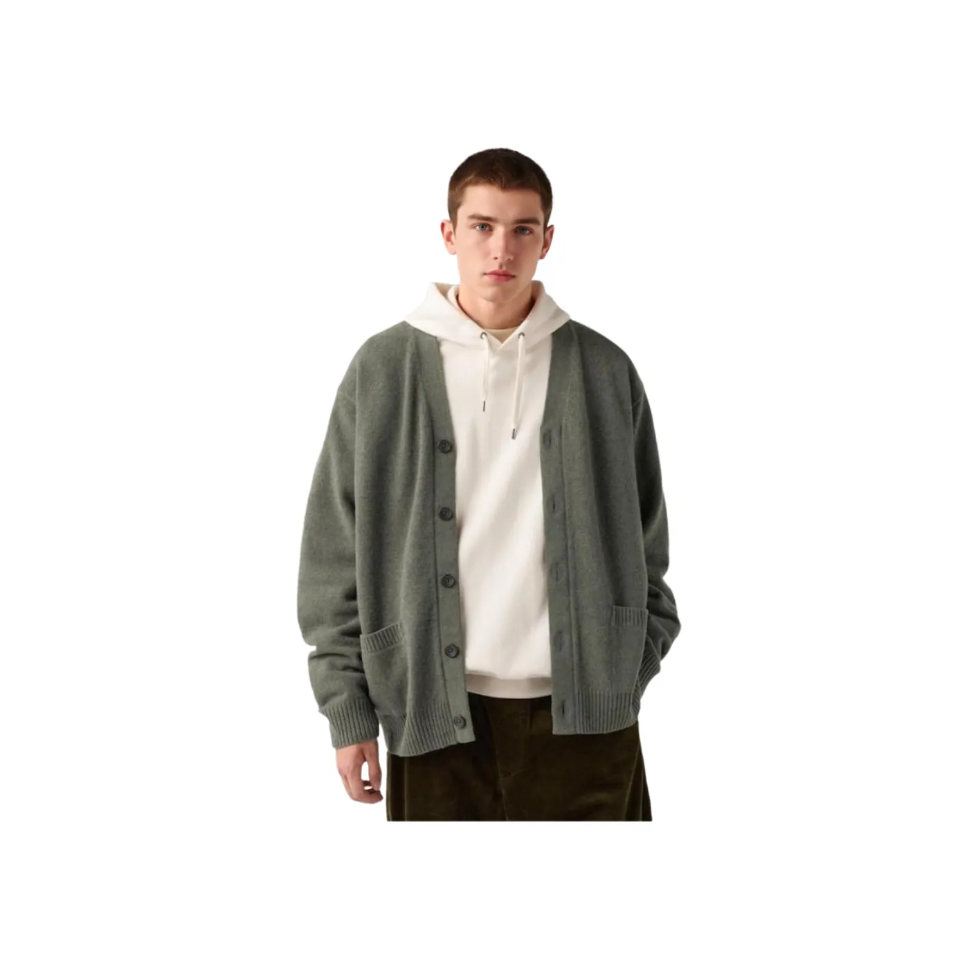 UNIQLO Свитер Унисекс Темно-оливковый