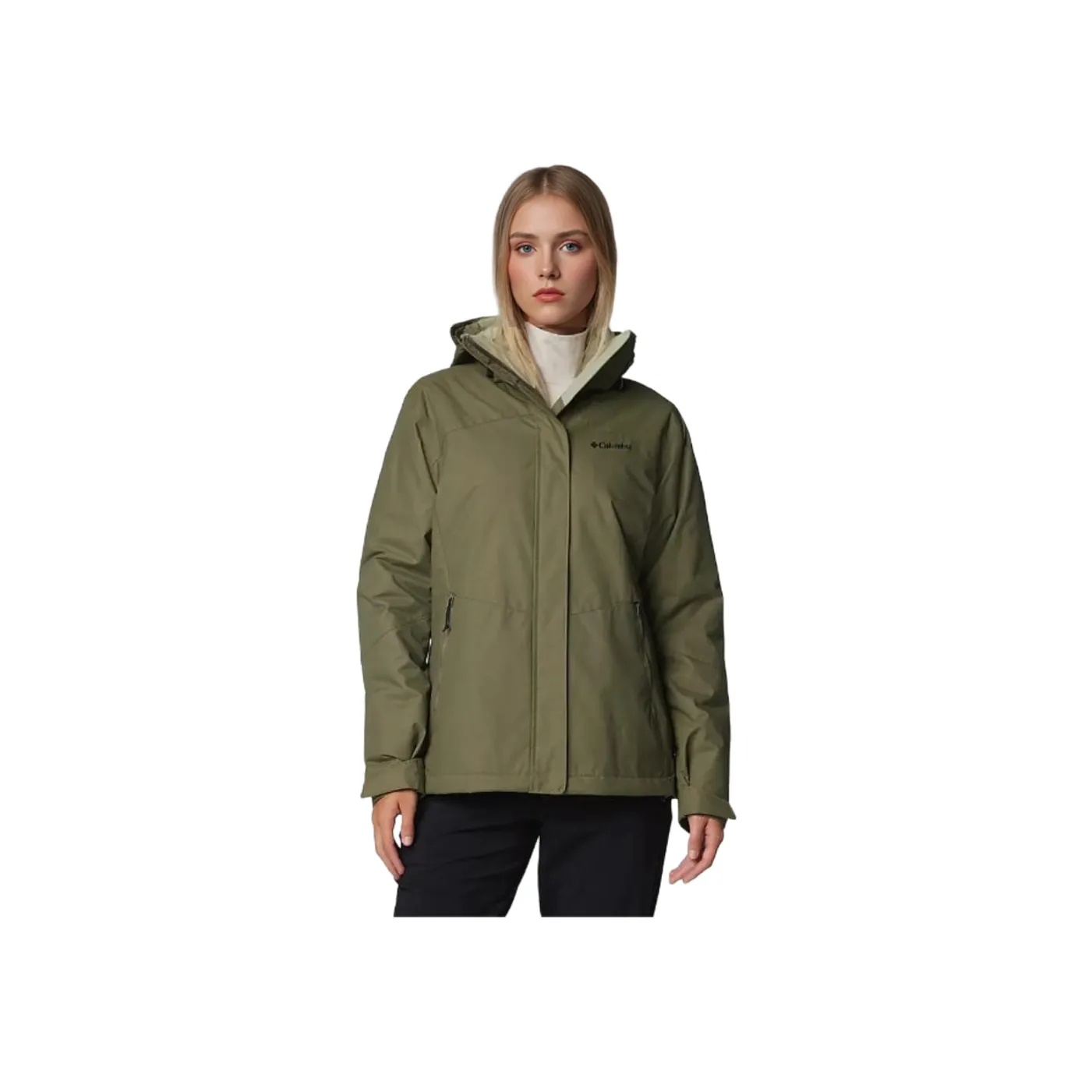 Columbia Omni Heat Water Resistant Windproof Breathable Warm Windbreaker Jacket Women's Green