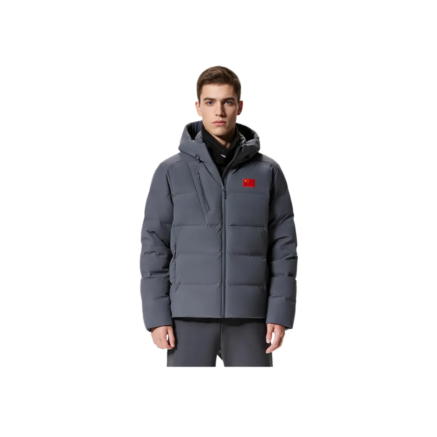 ANTA Champion All-Weather Series Down Jackets Men Asphalt Gray