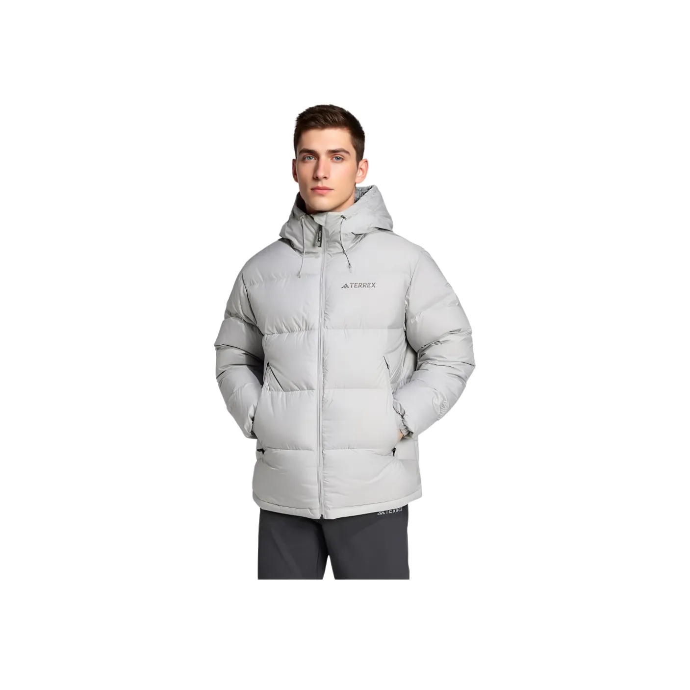 Adidas AW24 Down Jacket Men's Pure Quality Gray Adidas AW24 Пуховик Мужской Pure Quality Серый