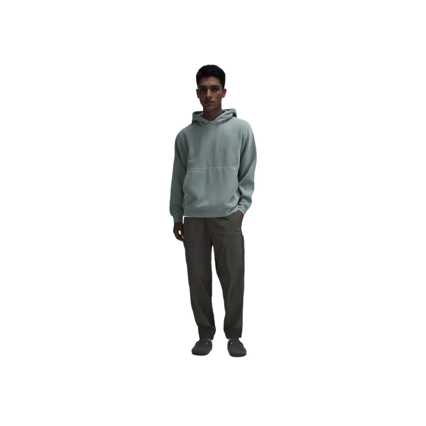Lululemon Steady State Pullover Hoodie Wash Sweatshirt Men's Off Washed Black Pine