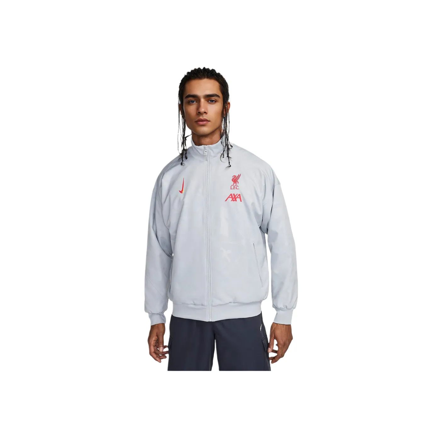 Nike Liverpool Jackets Men Light Smoke Gray/Black/Global Red
