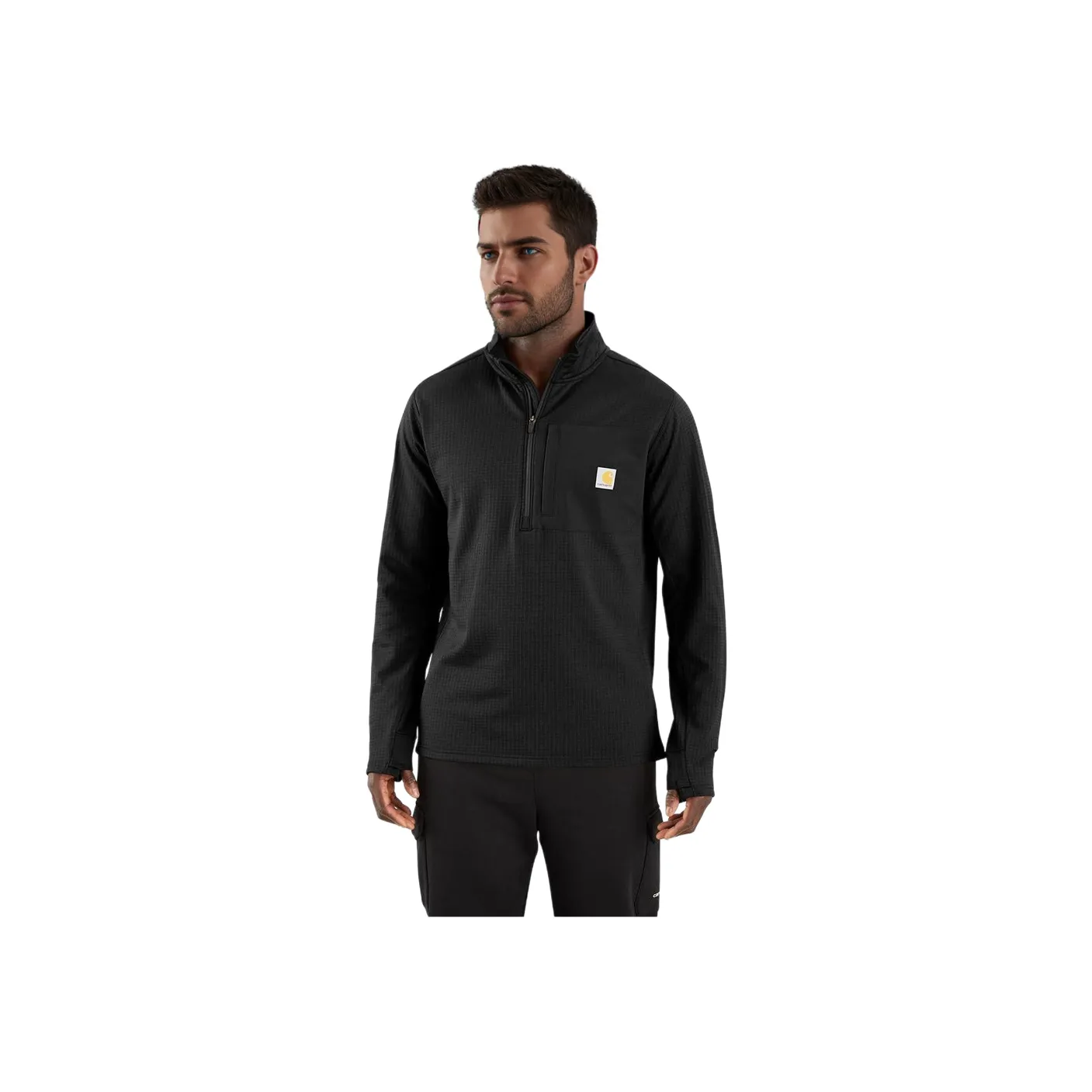 Carhartt 106423   Force® Relaxed Fit Mock Neck Half Zip T Shirt Relaxed Fit Men's