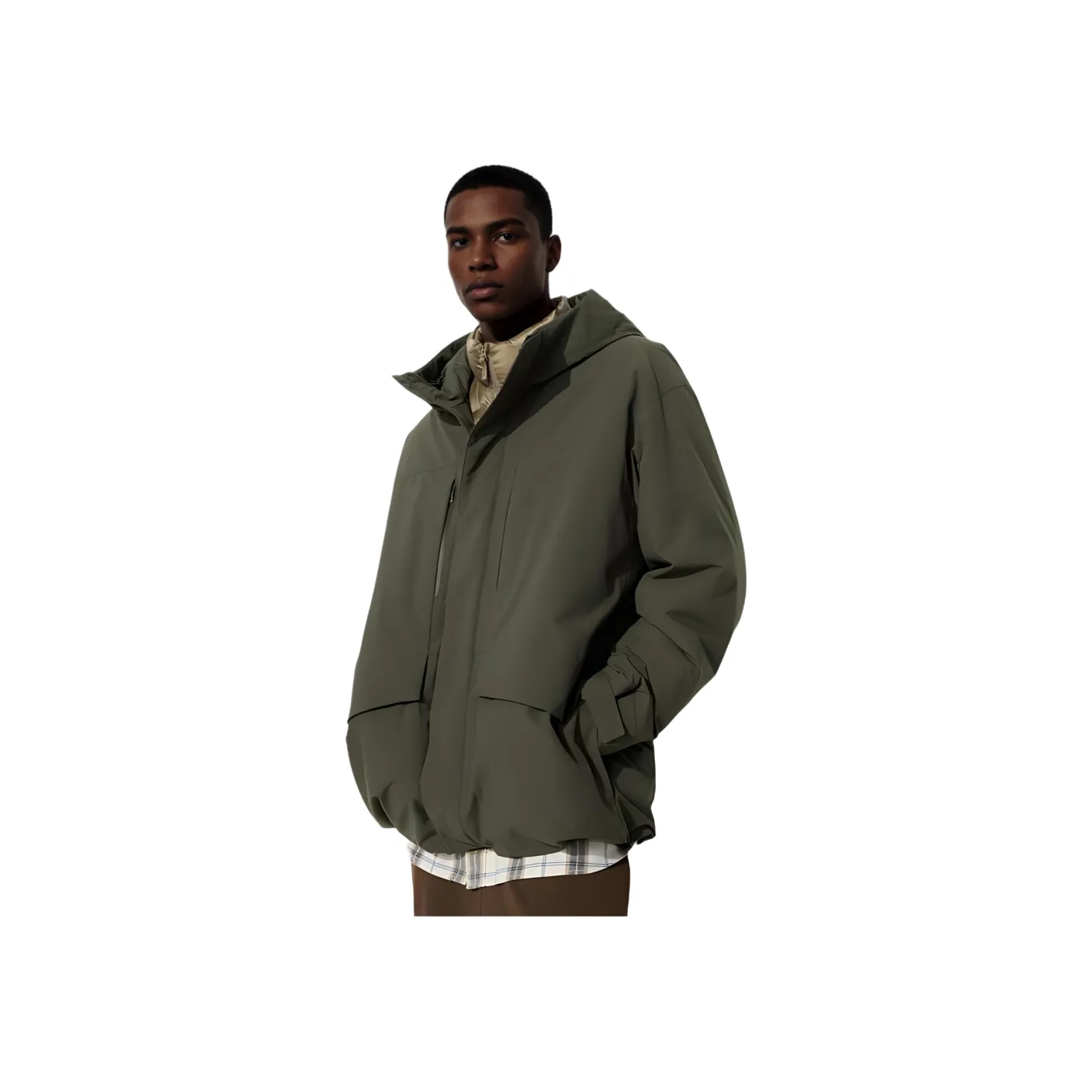 UNIQLO Пуховик Мужской Темно-оливковый