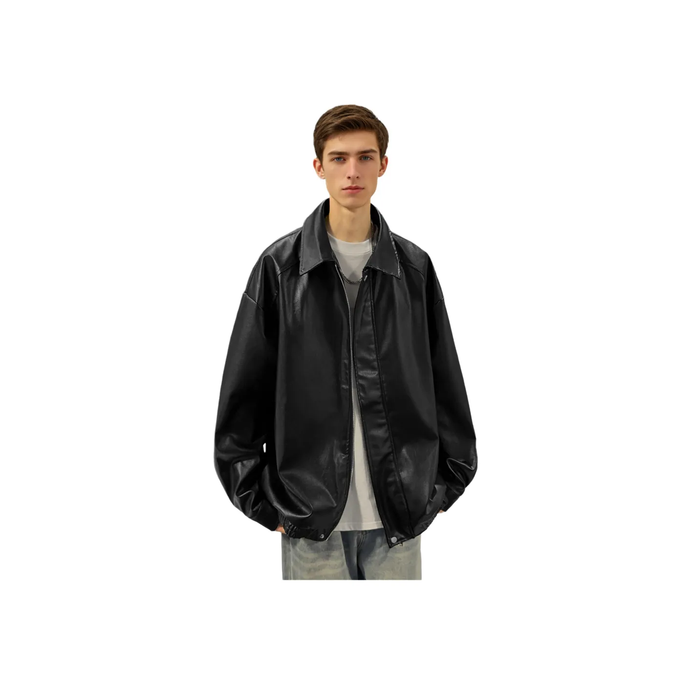 WANX Кожа Куртка Пальто Унисекс