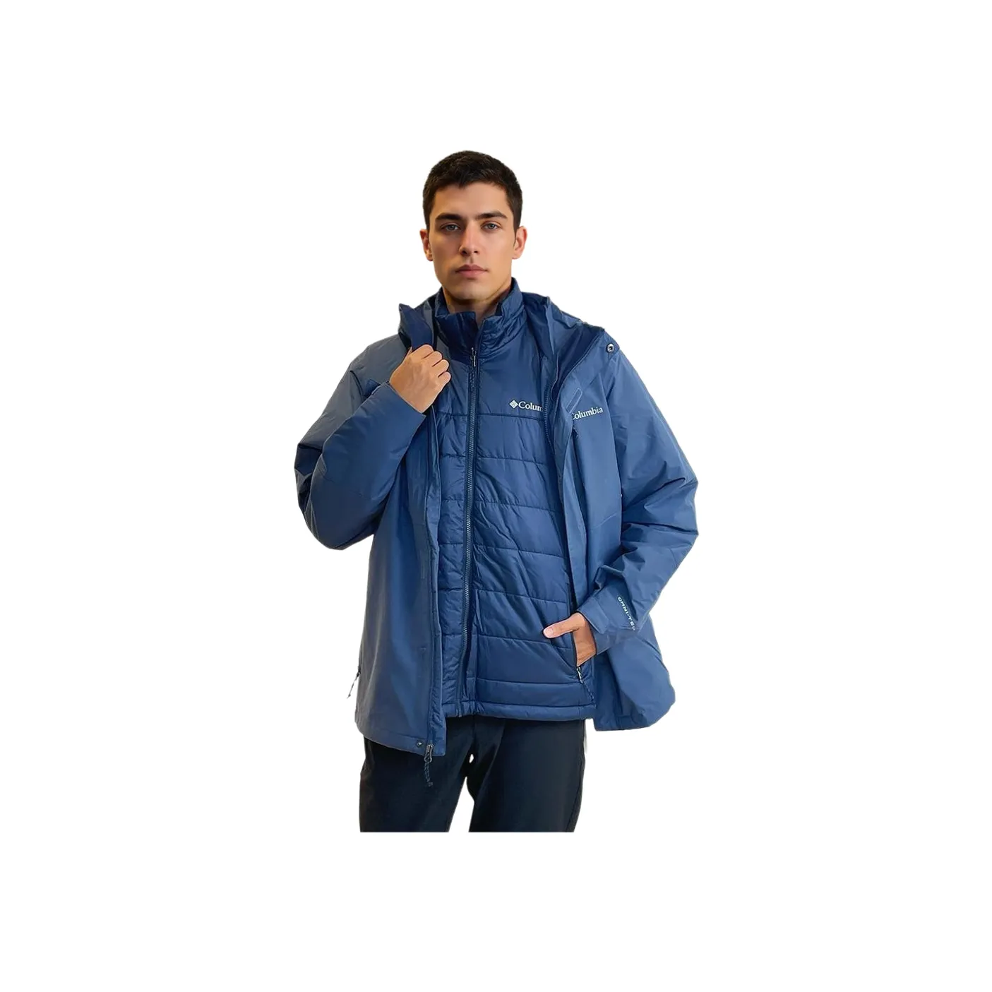 Columbia Windbreaker Jackets Men Blue