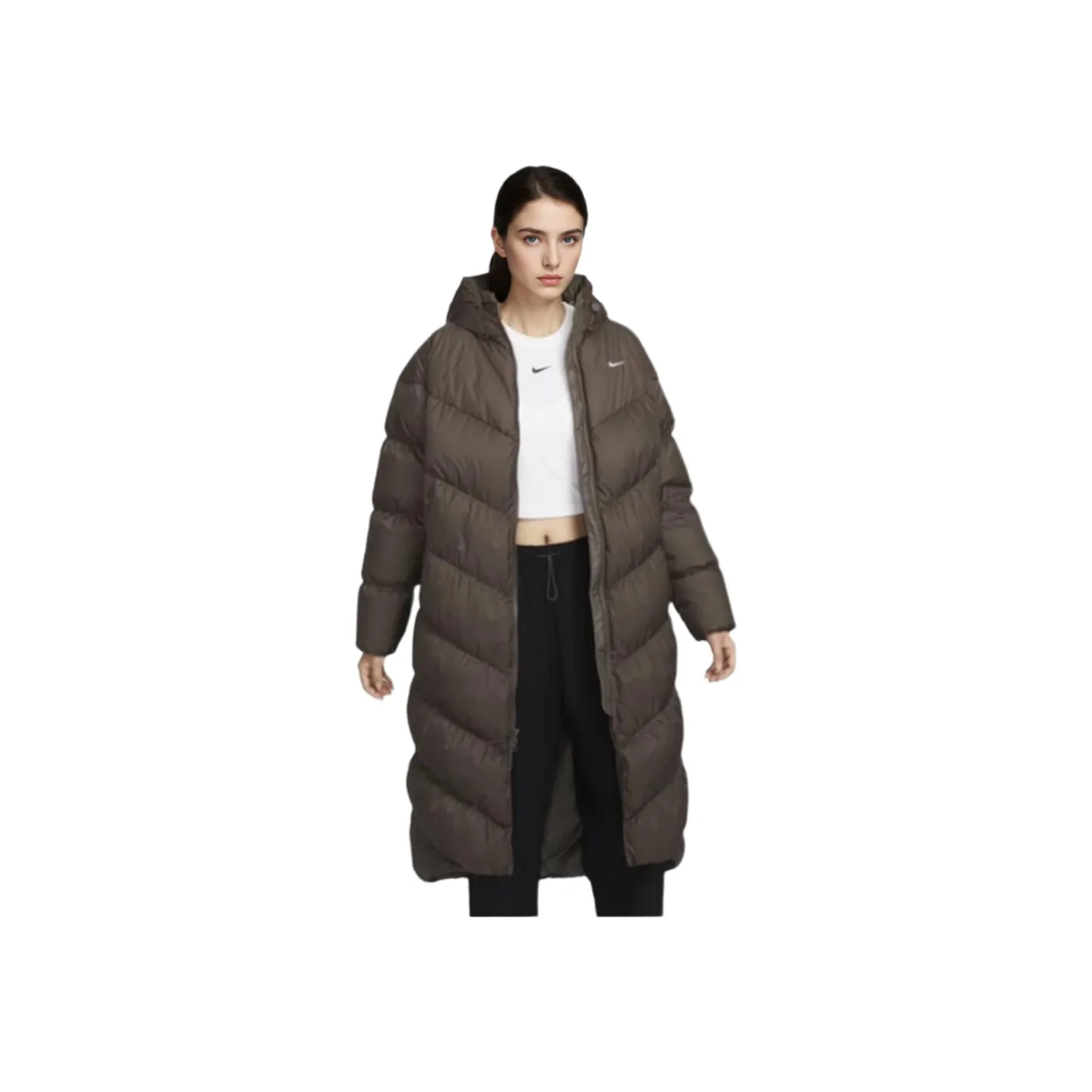 nike SportswearStorm Форма WINDRUNNER Пуховик Женские Рудный Серый