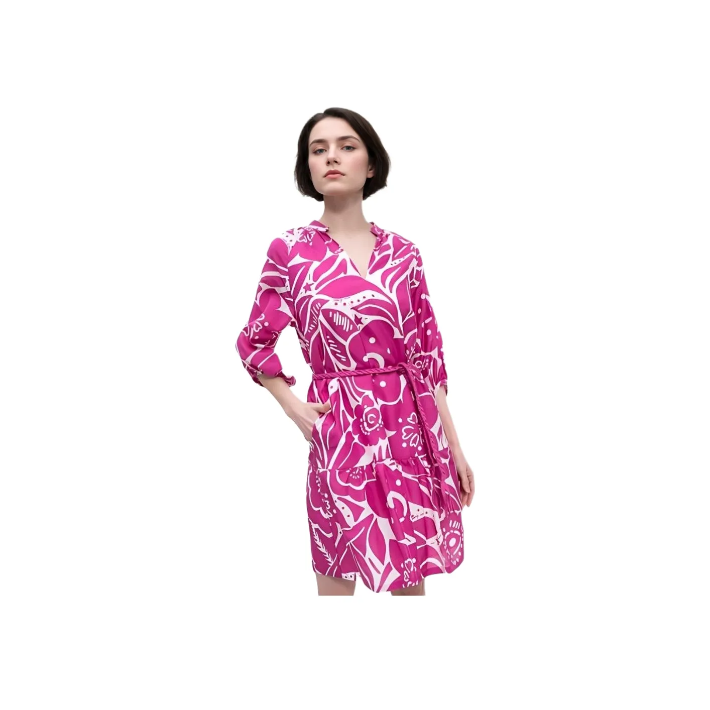 Marella Long Sleeved Dress Women's Rose Red