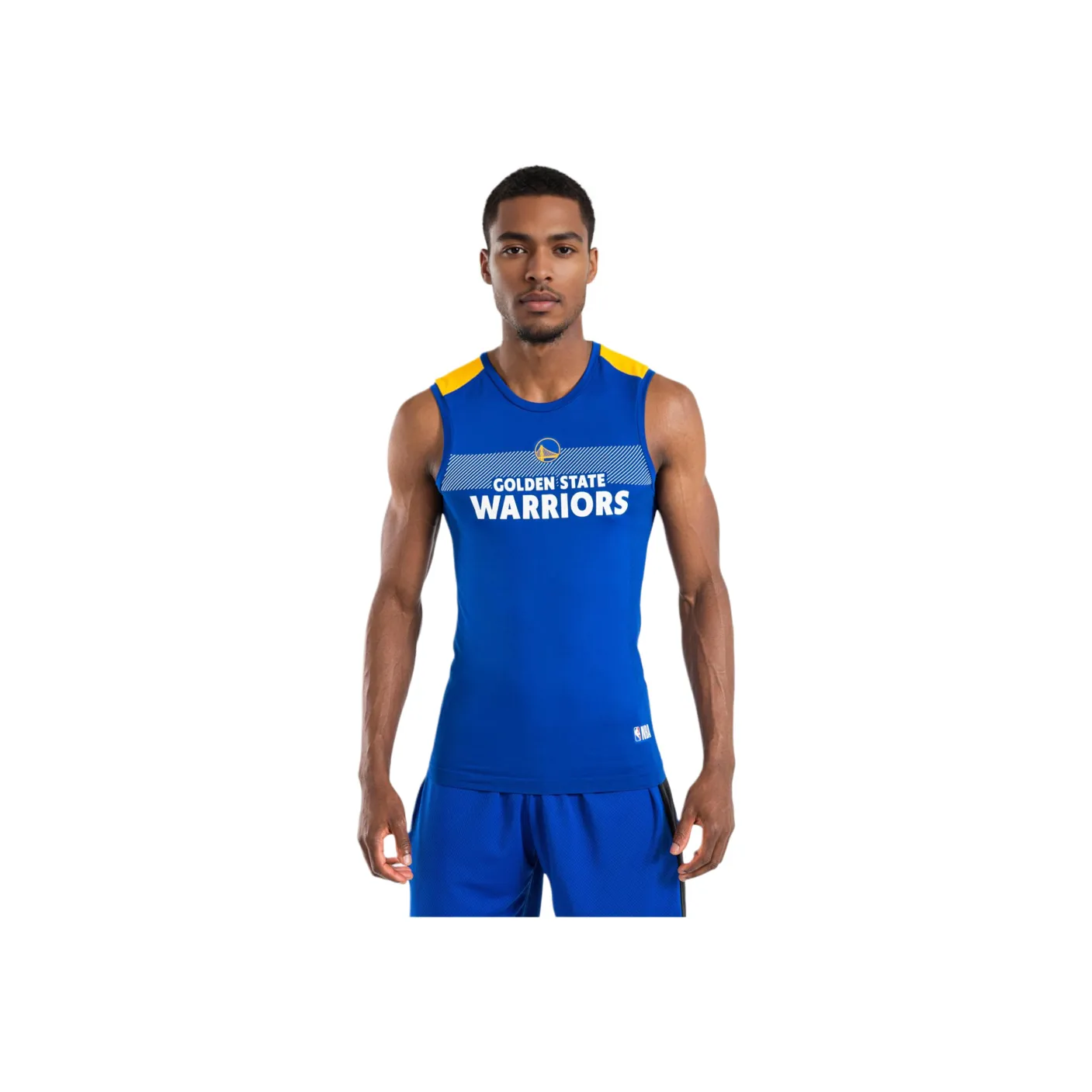 Nba X DECATHLON Golden State Warriors Basketball Jerseys Men Dark Indigo/Apricot Yellow