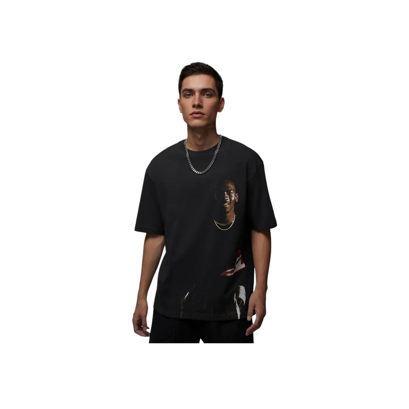 Nike x Jordan T-Shirt Мужская Серый Черный