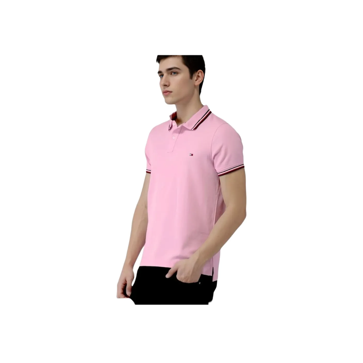 Tommy Hilfiger SS24 Polo Shirt Men's Pink