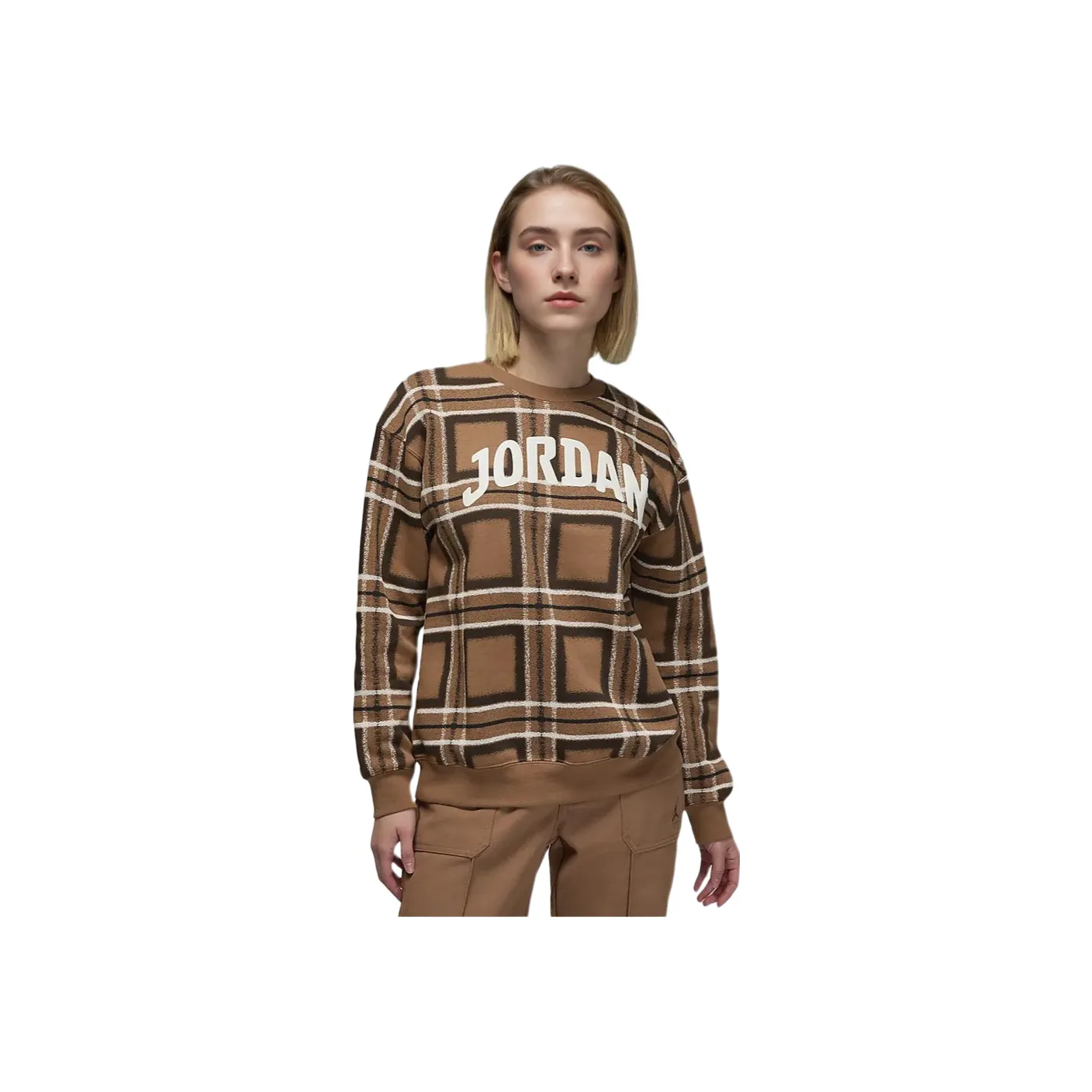 Jordan Brooklyn Fleece Толстовка Женская Ancient Коричневый Парусный Белый