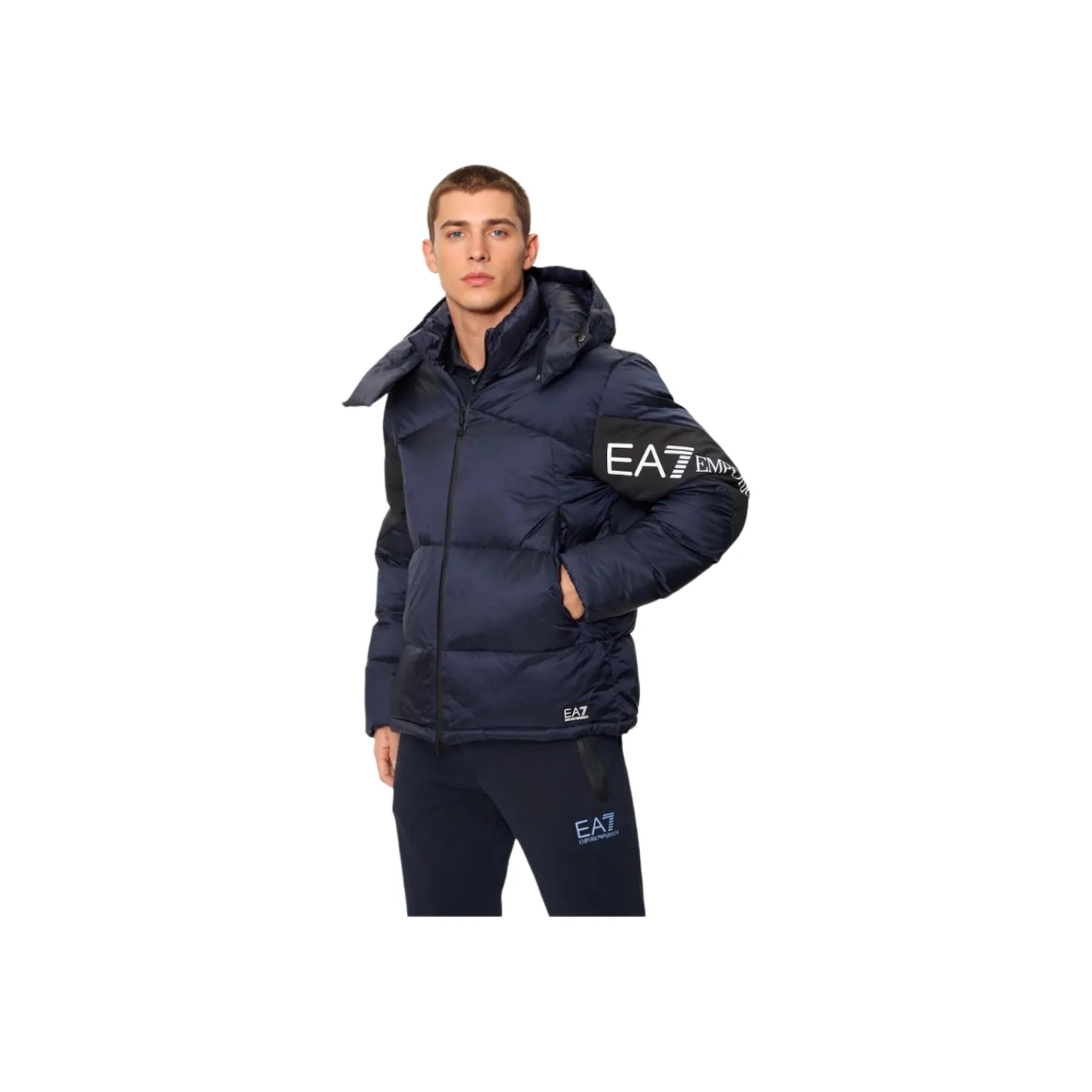 EMPORIO ARMANI EA7 Down Jacket Men's Navy Blue