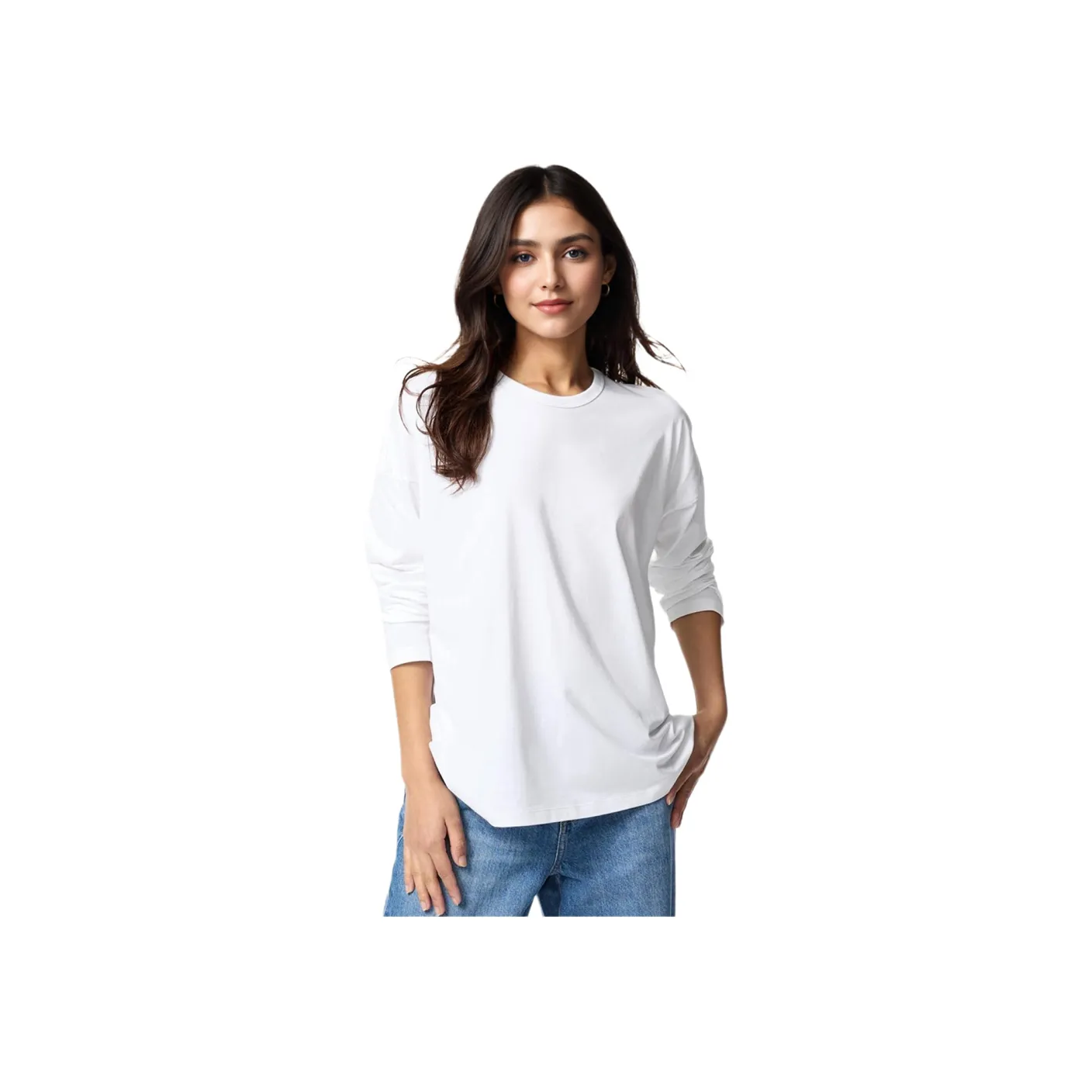 UNIQLO Drop Shoulder Sleeve T Shirt Women's White