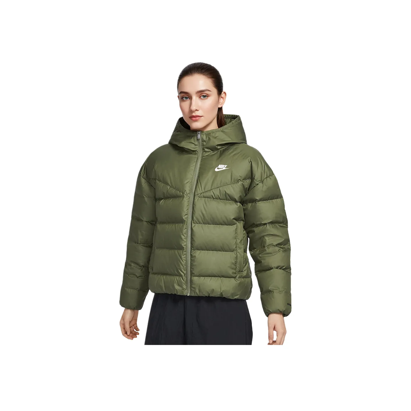 Nike Пуховики и зимние пальто Женские Оливковый Темно-зеленый