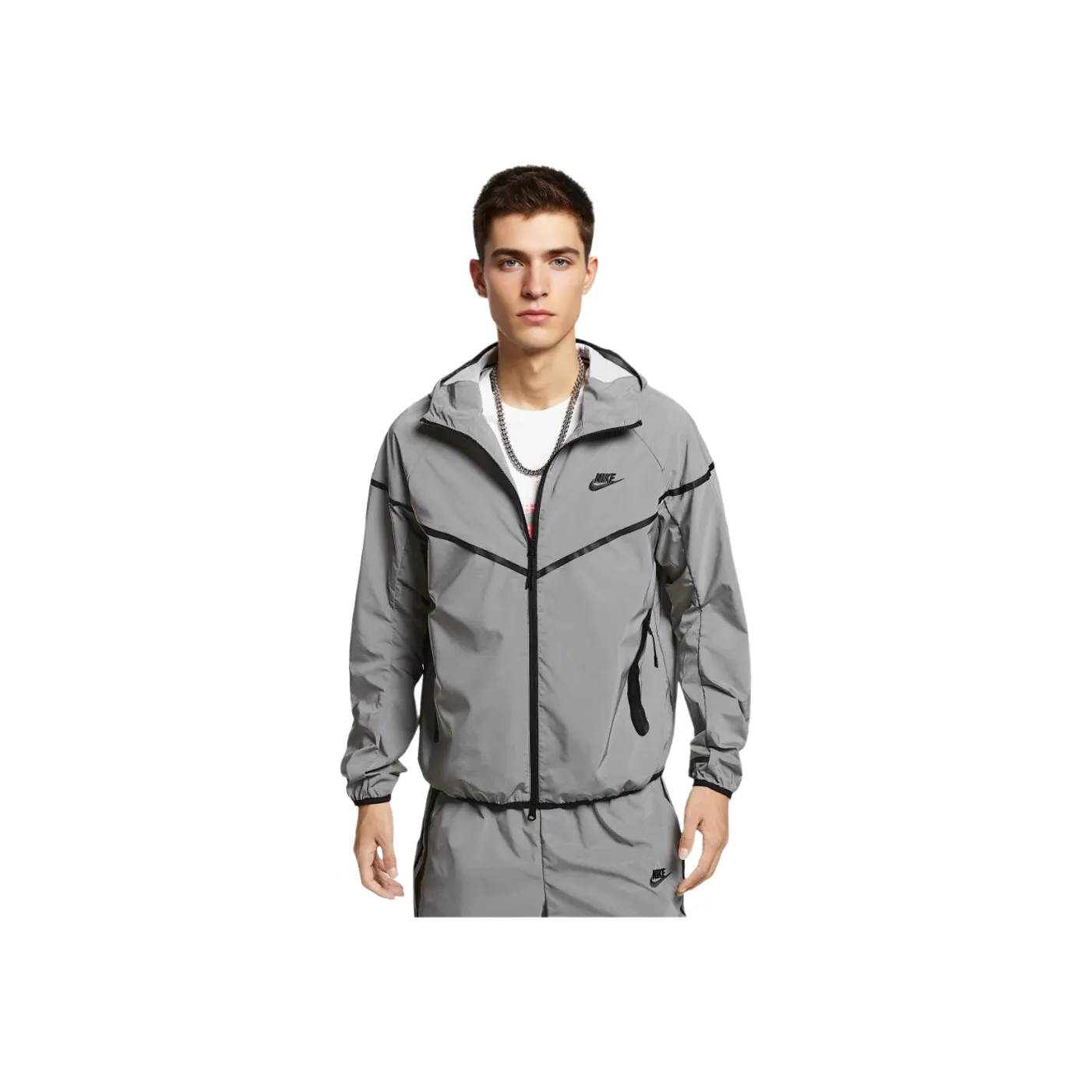 Nike Woven FW24 Flash Jackets Coats Men's Reflective Silver/Black