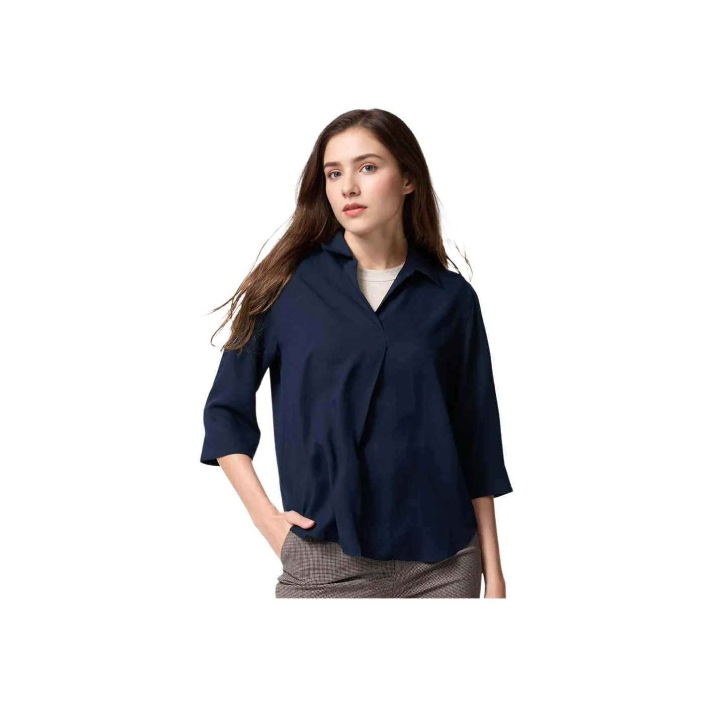 UNIQLO Темно-синие Женские Рубашки