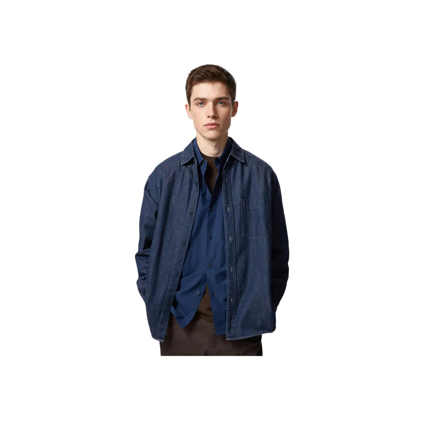 UNIQLO Темно-синие мужские рубашки