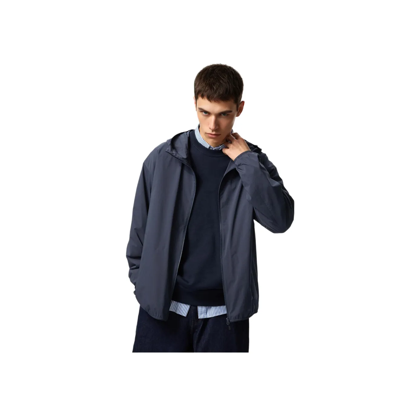 UNIQLO Water Resistant UV Protection Sun Protection Clothing Men's Navy Blue