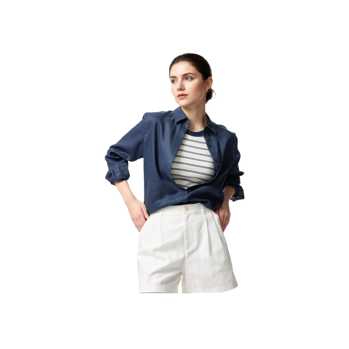 UNIQLO Темно-синие Женские Рубашки