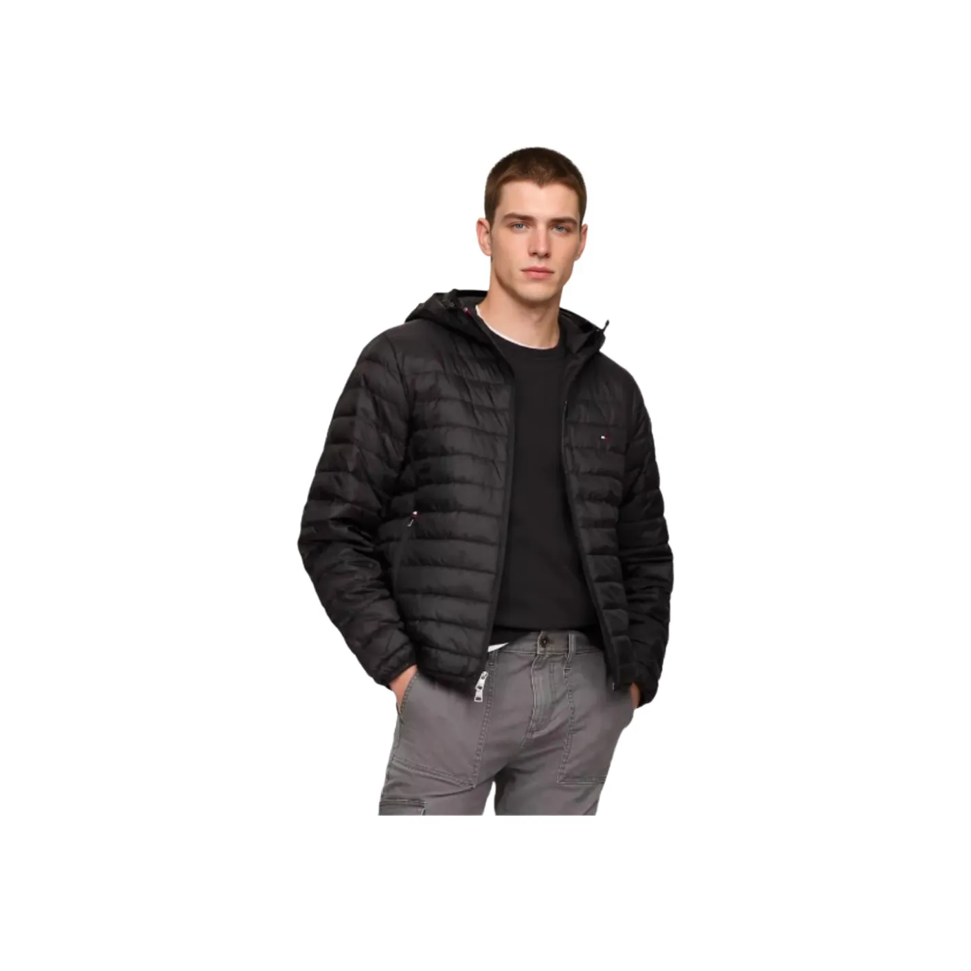 Tommy Hilfiger Хлопковый пуховик Мужской Черный