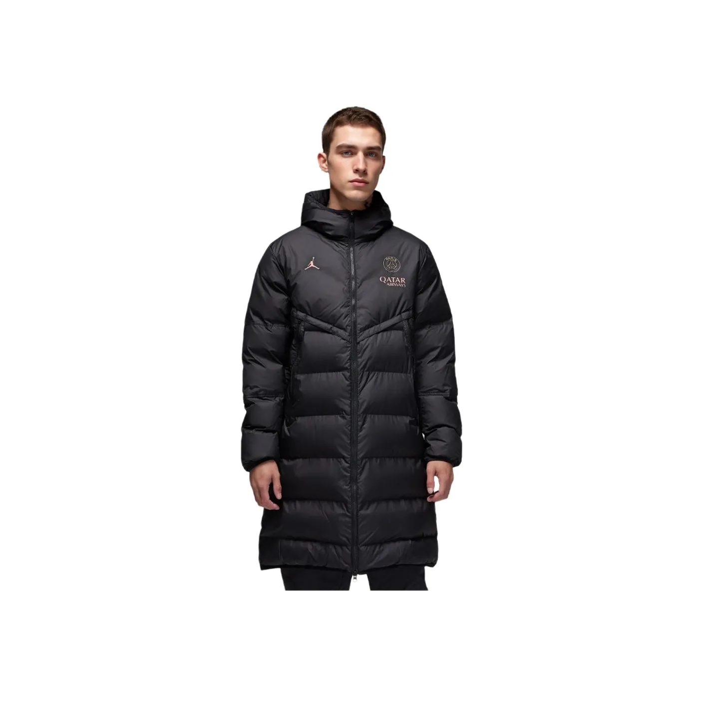 Jordan Paris Saint Germain PARKA Пальто Мужской Черный Ржаво-розовый