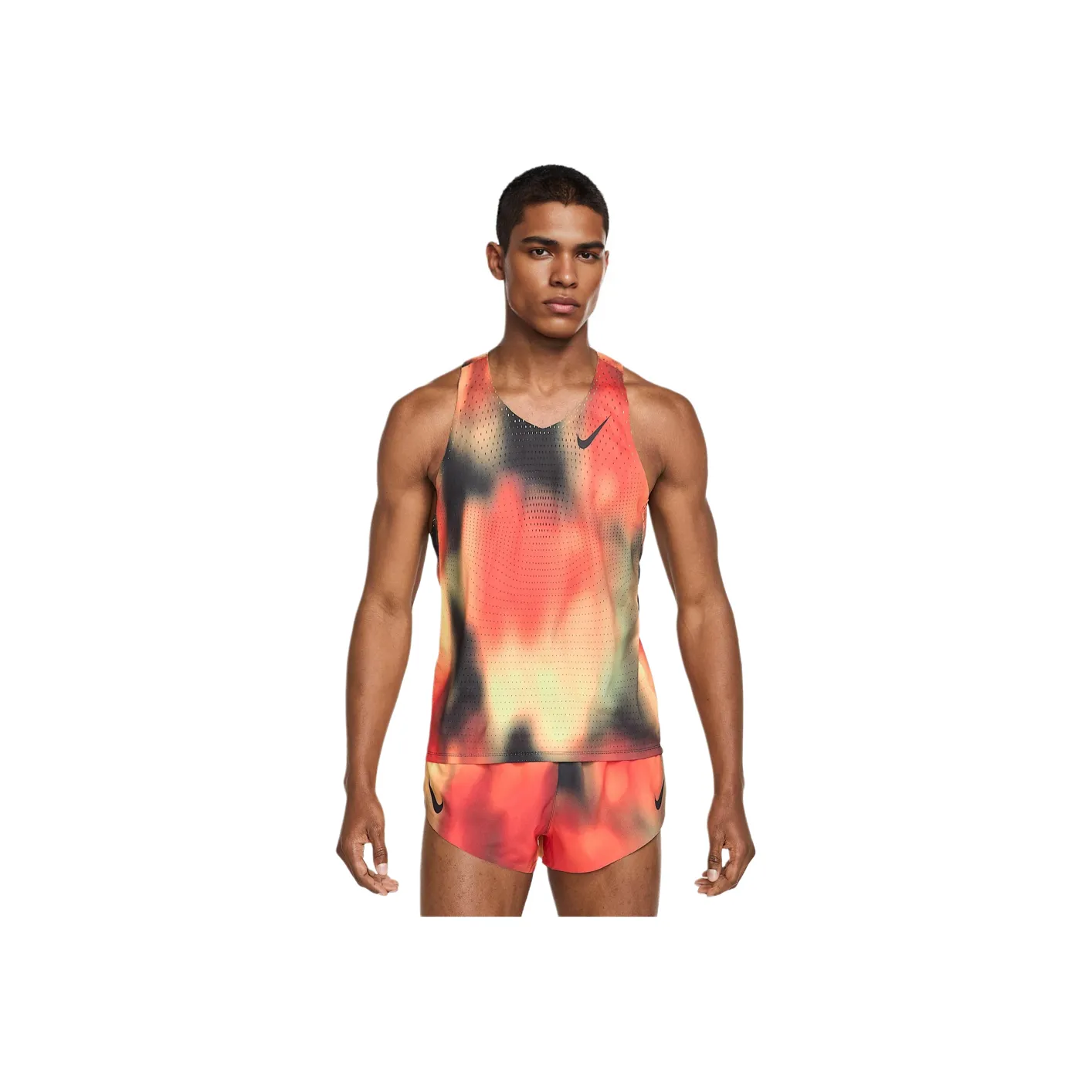 Nike AEROSWIFT Tank Tops Men Light Lemon/Light Dark Red/Black/Black