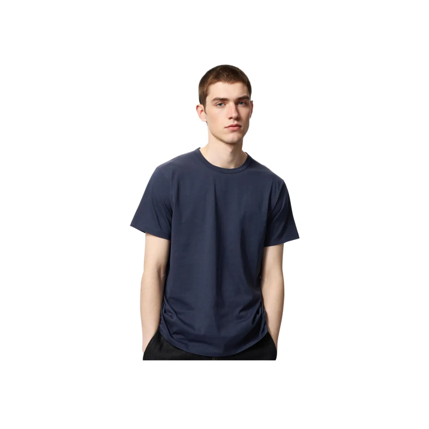 UNIQLO AIRism Mesh Series T Shirt Men's Navy Blue