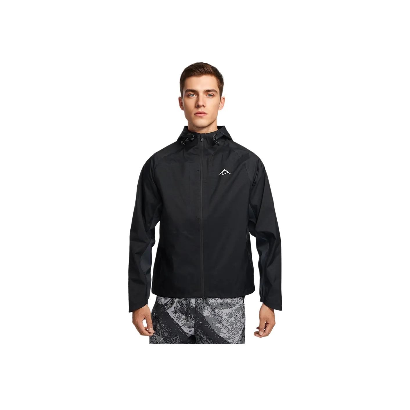 Nike Water Resistant Windproof Breathable Windbreaker Jacket Men's Black/Mountain Peak White