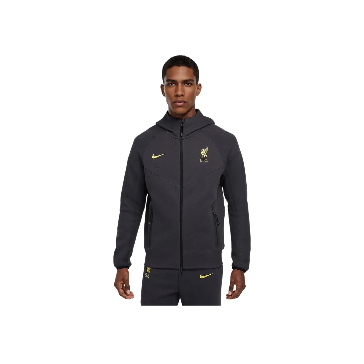 Nike Liverpool Футбол Джерси Мужской Темный дымчато-серый Chrome Желтый