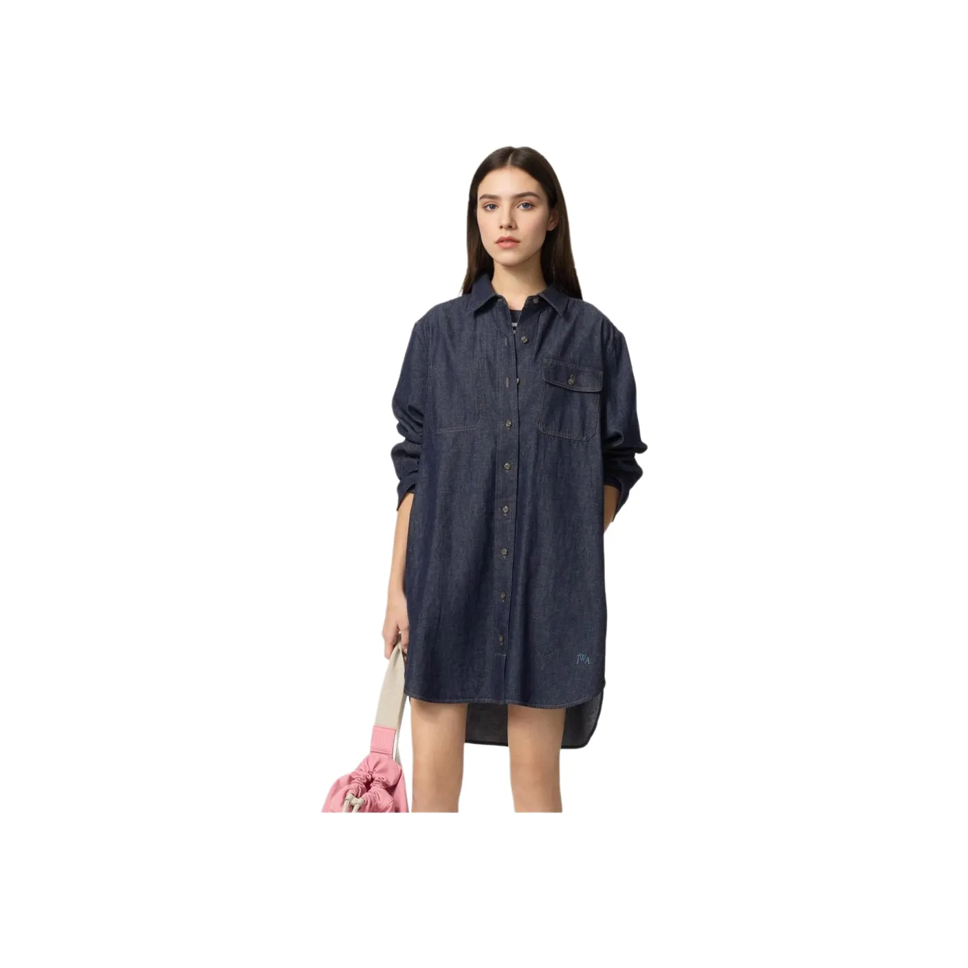 UNIQLO Длинное платье с длинными рукавами женское темно-синий