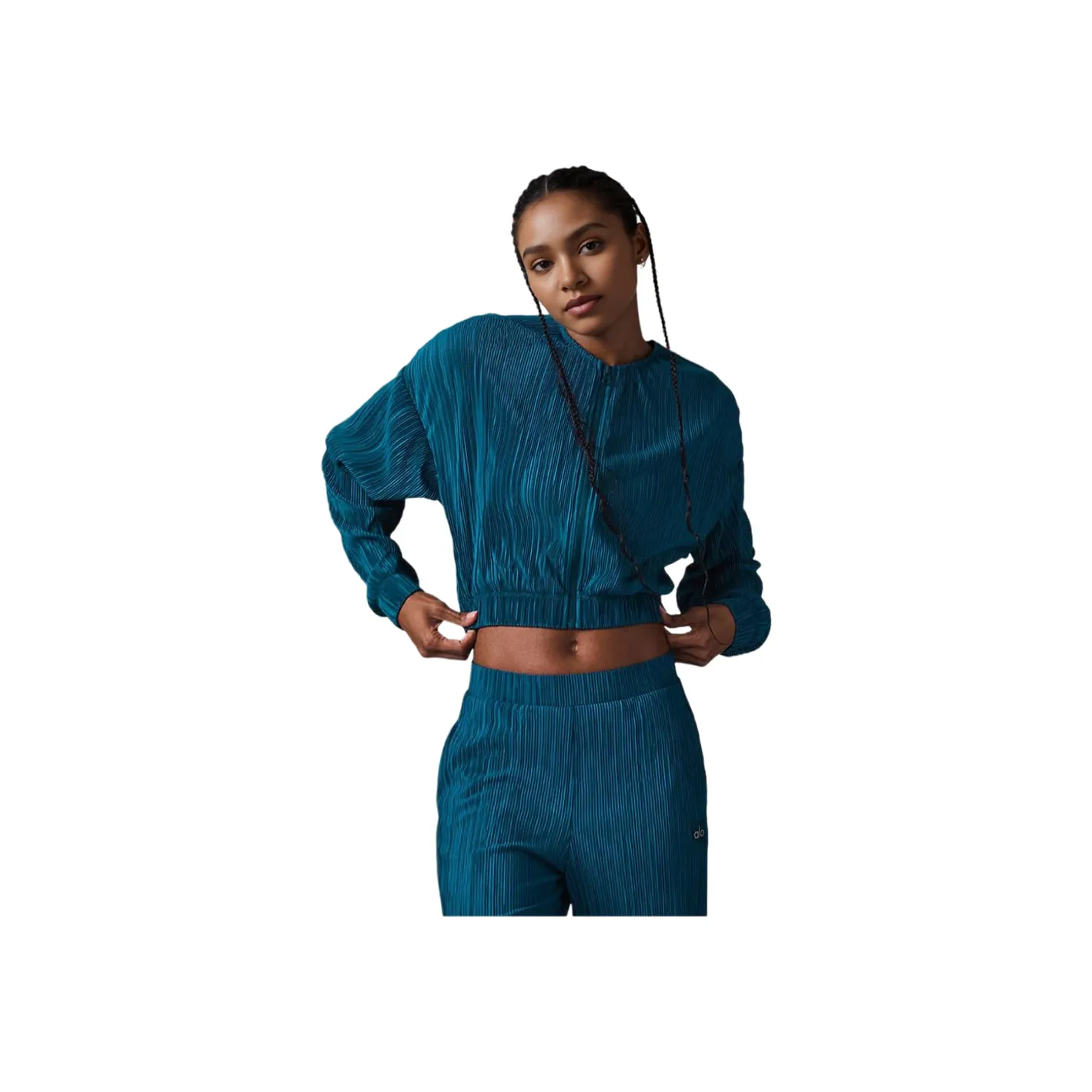 Alo Yoga Cropped Micro Plisse Jacket Women's