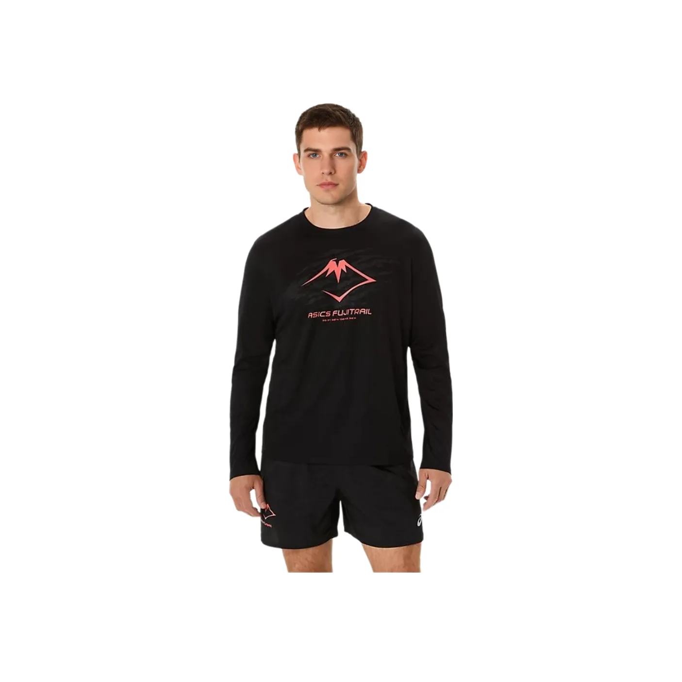 Asics FUJITRAIL Логотип Длинный рукав Топ T-Рубашка Мужская PERFORMANCE BLACK