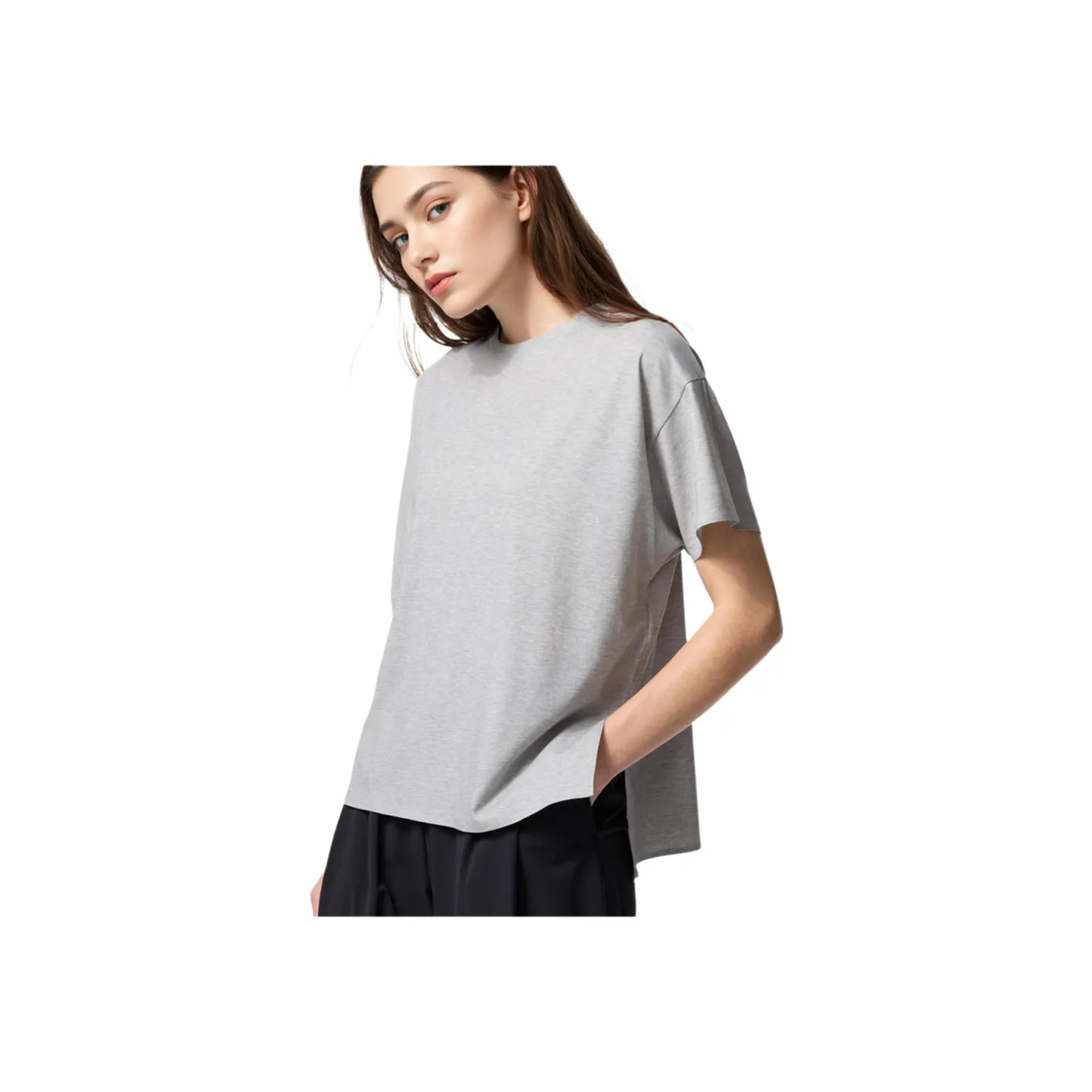 UNIQLO AIRism Mesh Series T Shirt Women's Gray