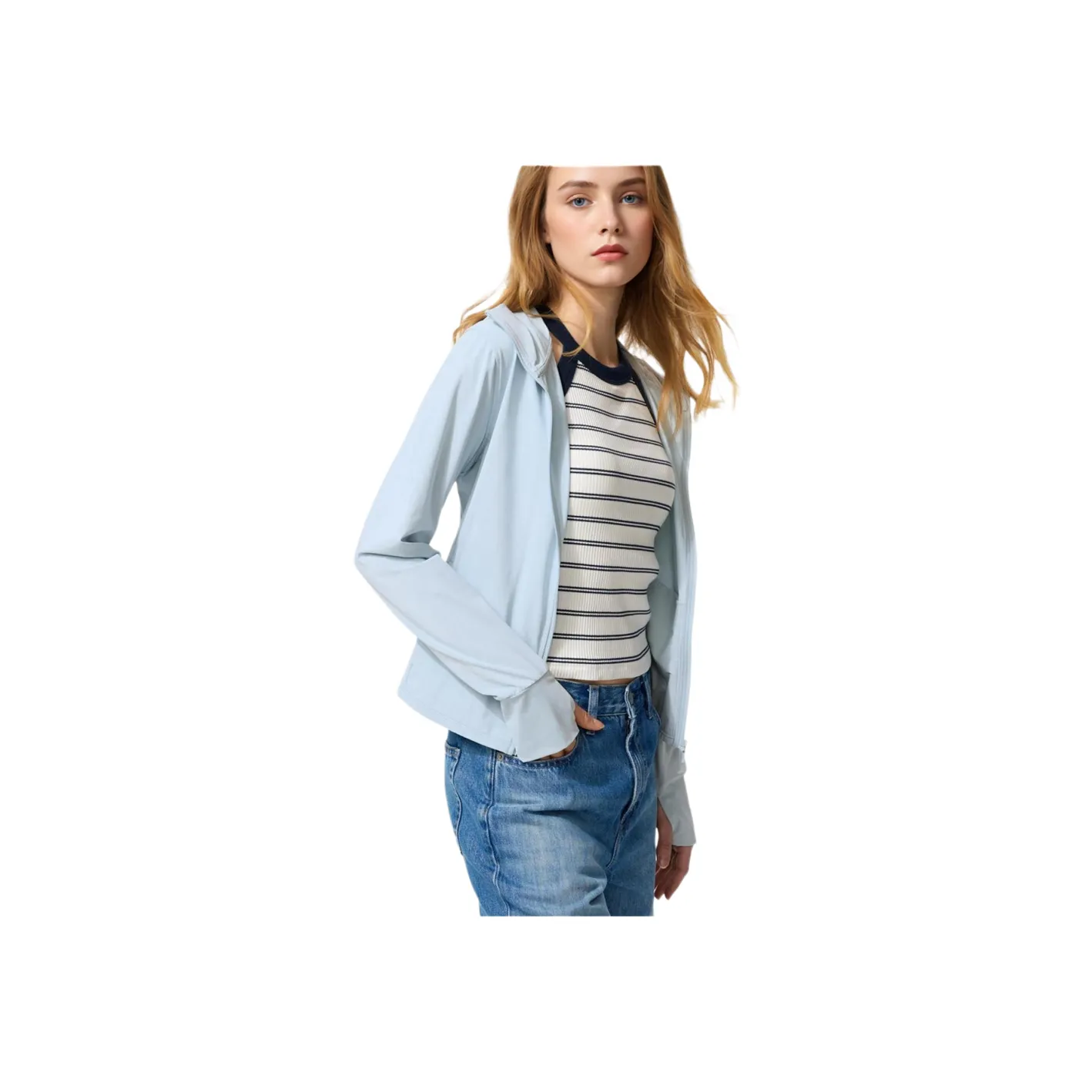 UNIQLO UV Protection Sun Protection Clothing Women's Aqua Blue