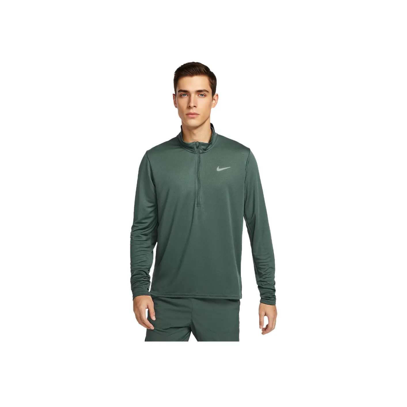 Nike Dri Fit Pacer Бег Т-Рубашка Мужская Винтаж Зеленый