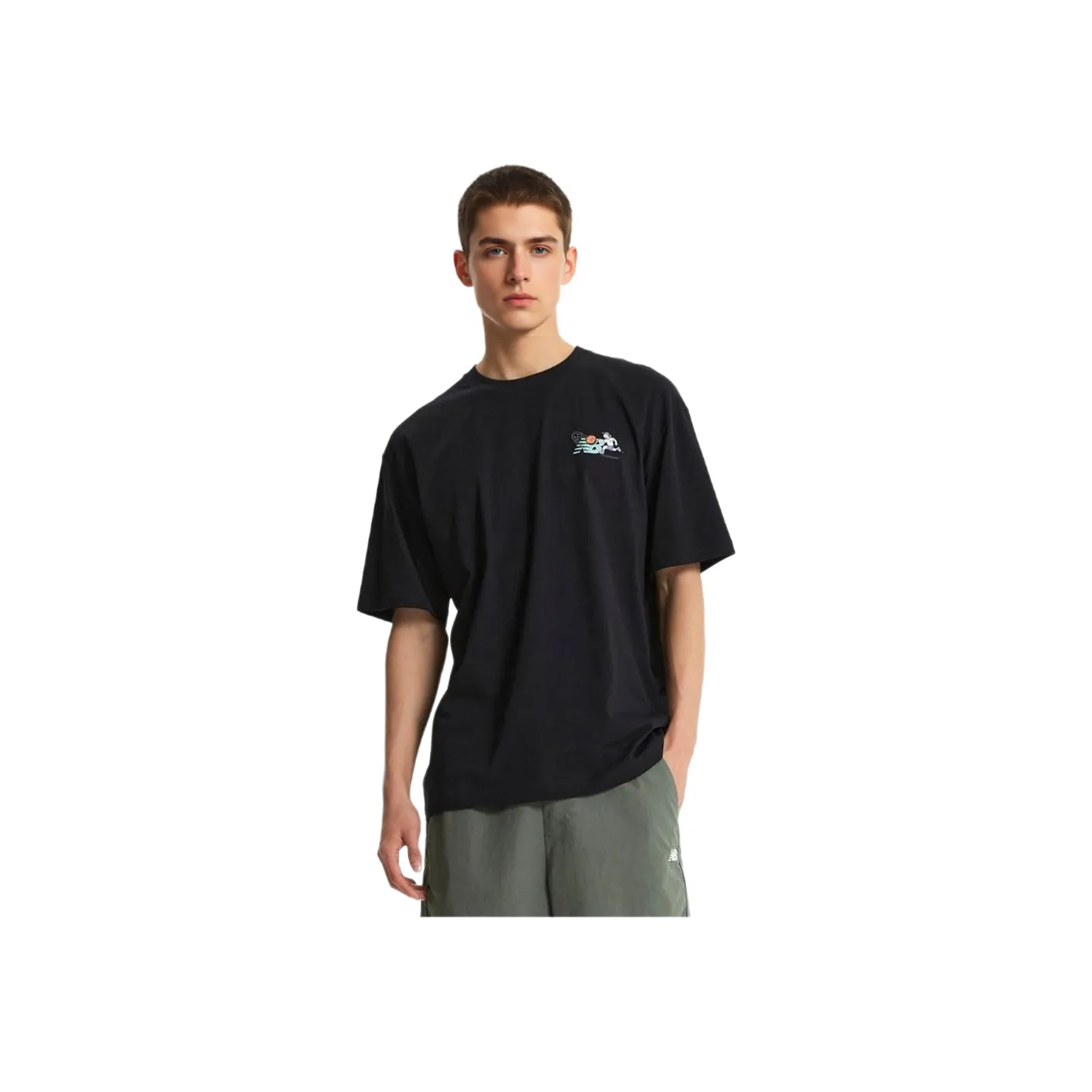 New Balance совместный бренд SEMI OVER FITUNI NB Мальчик T Рубашка Мужская 19 Черный