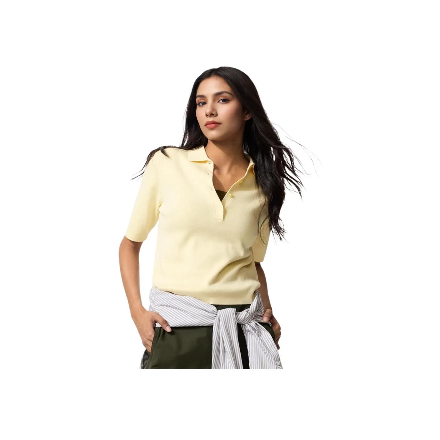 UNIQLO Поло Женское Светло-Желтое