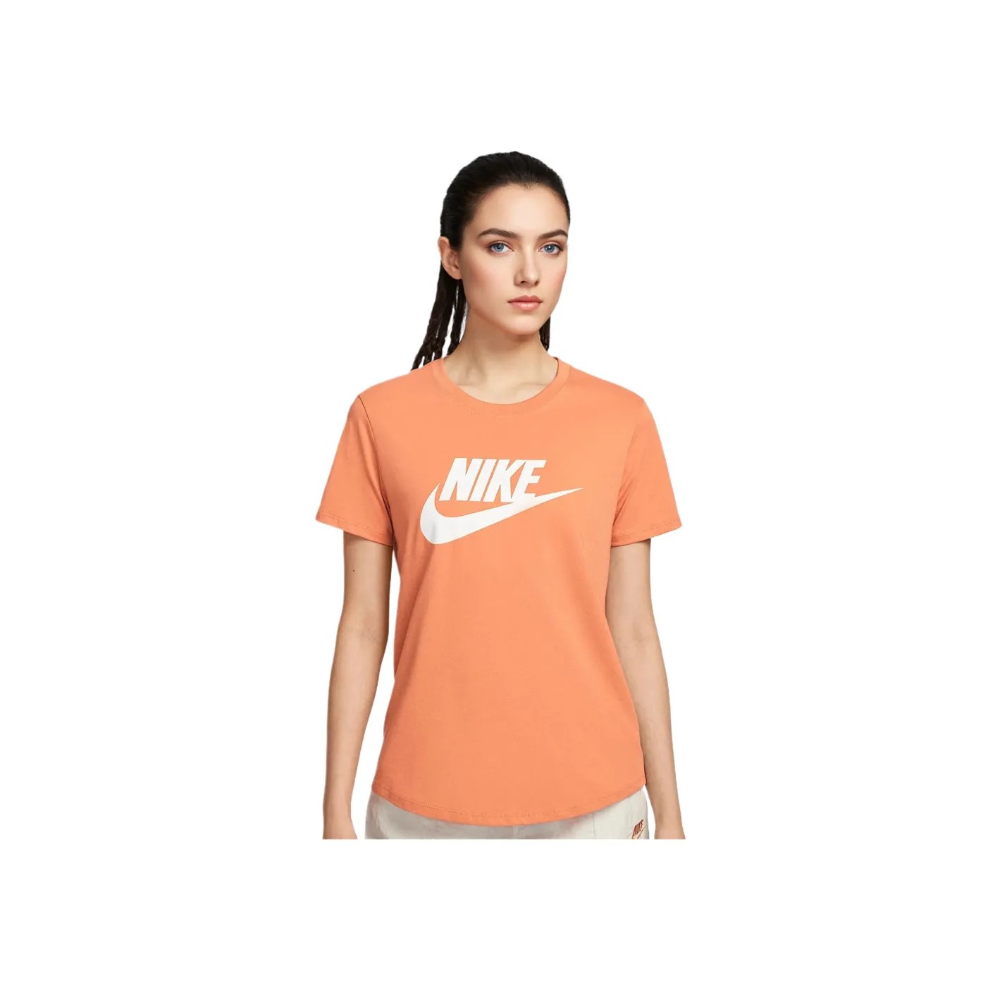 Nike Sportswear Essentials Series Стандартная футболка Женская Мягкая Оранжевая